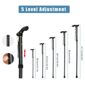 Adjustable Walking Stick | Travel Retractable Hiking Folding Cane | Metal Pole