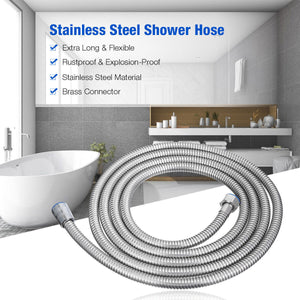 5 FT Handheld Shower Head Hose | 1.5m Bathroom | Stainless Steel Shower Water Tube