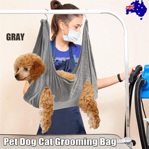 Gray Pet Dog Cat Grooming Bag | Hammock Helper Restraint Bags | For Bathing Trimming Nail L