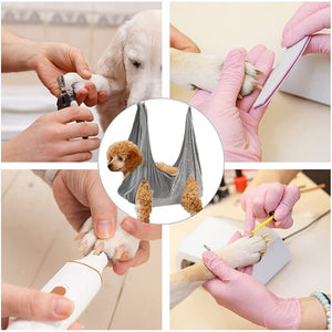 Gray Pet Dog Cat Grooming Bag | Hammock Helper Restraint Bags | For Bathing Trimming Nail L