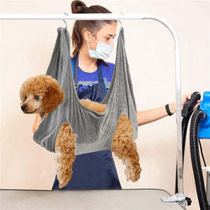 Gray Pet Dog Cat Grooming Bag | Hammock Helper Restraint Bags | For Bathing Trimming Nail L