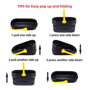10L Folding Washing/Storage Bucket | Portable Mop/Food/Drink | Home/Outdoor Camping