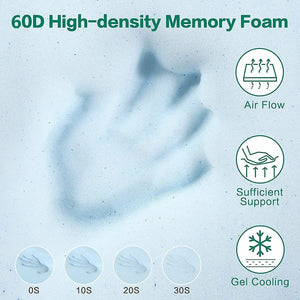 7 Zone Memory Foam Topper Mattress | Cool Gel Pad Mat | Medium Firm | 8cm Thick | 153cm x 203cm