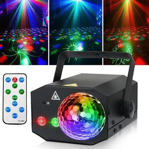 Dance Party Disco Ball | DJ Disco Rave Stage Strobe Laser Lights | Remote Control