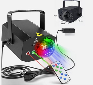 Dance Party Disco Ball | DJ Disco Rave Stage Strobe Laser Lights | Remote Control