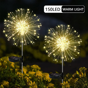 Warm White Fireworks 120 LED Fairy String Lights | Starburst Solar Xmas Garden Night Lamp | NEW