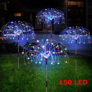 Colourful Fireworks 150 LED Fairy String Lights | Starburst Solar Xmas Garden Night Lamp | NEW