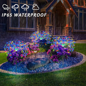 Colourful Fireworks 150 LED Fairy String Lights | Starburst Solar Xmas Garden Night Lamp | NEW