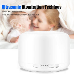 Aroma Aromatherapy Diffuser | LED Oil Ultrasonic Air Humidifier | Purifier | 500ML | White