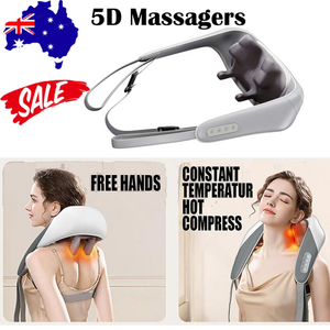 5D Massagers for Neck and Shoulder with Heat | Goletsure Pain Relief | Deep Kneading | Grey