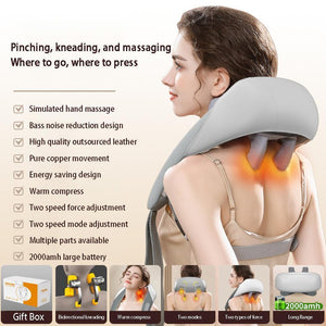5D Massagers for Neck and Shoulder with Heat | Goletsure Pain Relief | Deep Kneading | Grey