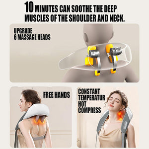 5D Massagers for Neck and Shoulder with Heat | Goletsure Pain Relief | Deep Kneading | Grey