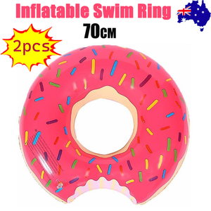 Giant Donut Raft Swim Ring | 2 Pcs | Pink Color | 70cm | Inflatable Pool Float