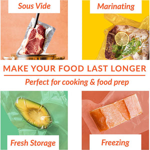 4 Roll Vacuum Food Sealer Bags | Saver Seal Rolls | Storage Commercial Heat Grade | 20CMx6M