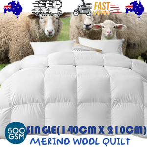 500 GSM Australian Merino Wool Quilt Duvet Doona | Summer/Winter | Single | 140cm x 210cm