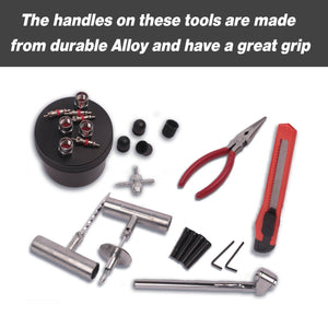 56-Piece Tyre Puncture Repair Kit | Heavy-Duty Tube Recovery Plugs with Case | Car/4WD