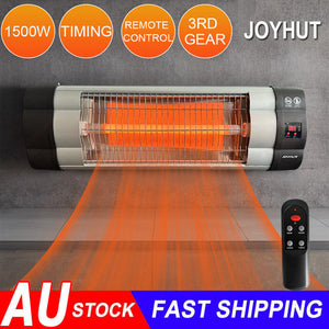 Infrared Electric Wall Heater | Patio Bathroom Heat Waterproof Strip | With Remote