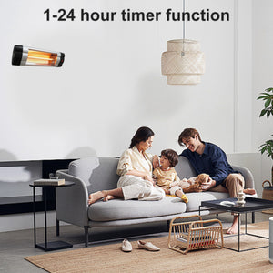 Infrared Electric Wall Heater | Patio Bathroom Heat Waterproof Strip | With Remote