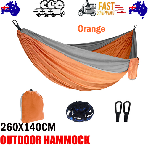 Outdoor Camping Hammock | Lightweight | 260x140cm | Portable Travel | Orange