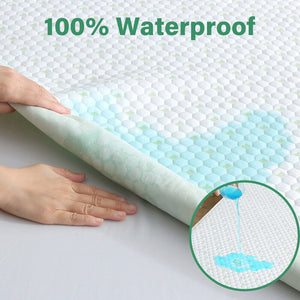 Bamboo Cotton Mattress Protector | Waterproof S Fitted Cover | Comfortable & Durable