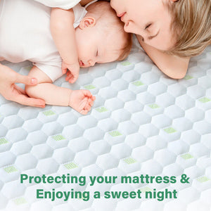 Bamboo Cotton Mattress Protector | Waterproof S Fitted Cover | Comfortable & Durable
