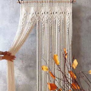 Boho Macrame Curtain | 2m | Heavy Duty Woven Wall Hanging | Window Doorway Wedding Decor