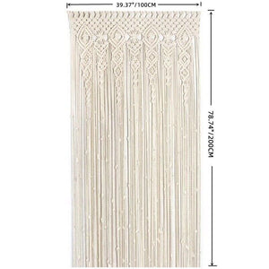 Boho Macrame Curtain | 2m | Heavy Duty Woven Wall Hanging | Window Doorway Wedding Decor