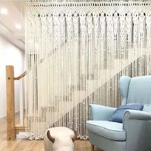 Boho Macrame Curtain | 2m | Heavy Duty Woven Wall Hanging | Window Doorway Wedding Decor