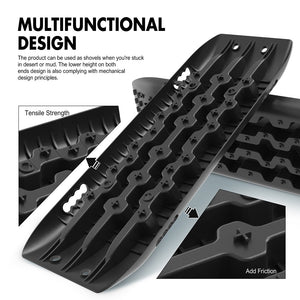 X-BULL Recovery Track Board Kit | Black | 4x4 Sand, Snow, Mud Traction with Mounting Straps