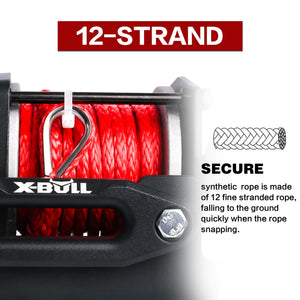 X-BULL 12V Electric Winch Boat | 3000LBS Synthetic Rope | Wireless Remote | ATV 4WD | 2 Units
