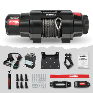 X-BULL 5000lbs Electric Winch | 12V | Synthetic Rope | ATV UTV Boat | Upgraded Version