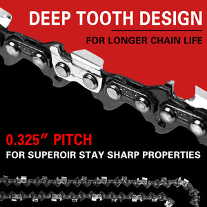 X-BULL Chainsaw Bar & Chain | 20" | 0.325 Pitch | 76 Link | Universal Fit