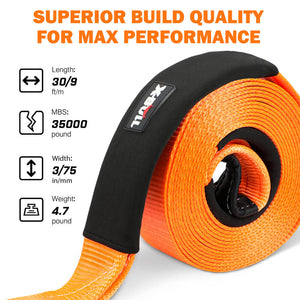 X-BULL 4WD Recovery Kit | Snatch Strap + Soft Shackles + Folding Shovel | 4x4 Survival Gear
