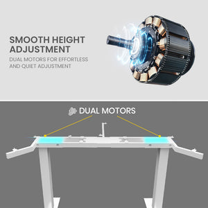 FORTIA Dual-Motor Adjustable Sit-Stand Corner Desk | 98W x 98W x 48D | White Frame