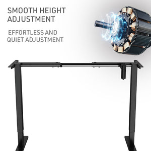 Fortia Sit To Stand Up Standing Desk | 120x60cm | 72-118cm Electric Height Adjustable | 70kg Rated | Walnut Style/Black Frame