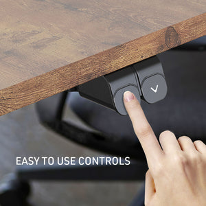 Fortia Sit To Stand Up Standing Desk | 120x60cm | 72-118cm Electric Height Adjustable | 70kg Rated | Walnut Style/Black Frame