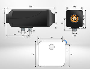 Thermomate Diesel Heater 12V 5kW | Caravan Tank | Remote Camper Trailer Van | Air Motorhome Parking RV