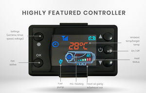 Diesel Air Heater 12V | 5kW Caravan Air | Motorhome | All-in-one | Car Camper Parking Trailer Heating