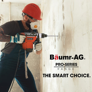 BAUMR-AG Electric Rotary Hammer Drill | 1500W | 2 Bonus Chisels & 3 Drill Bits