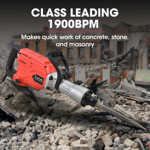 BAUMR-AG Electric Demolition Jackhammer | 2300W Pro-Grade | 3 Bonus Chisels | Carry Case