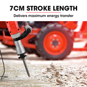 BAUMR-AG Electric Demolition Jackhammer | 2400W Pro-Grade | 3 Bonus Chisels | Carry Case