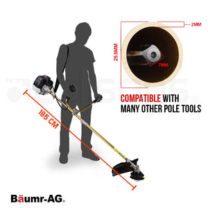 Baumr-AG Brushcutter | 65cc | Whipper Snipper | Multi Tool | Trimmer & Pole Attachments