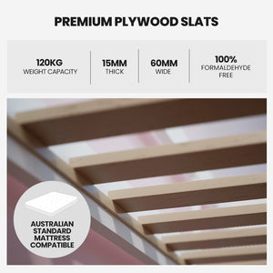 Kingston Slumber Wooden Single Sofa Bed Frame | Built-in Storage Drawers | White