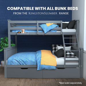 Kingston Slumber | Trundle Storage Drawers | Under Bunk Bed | 2-Piece Set | Grey