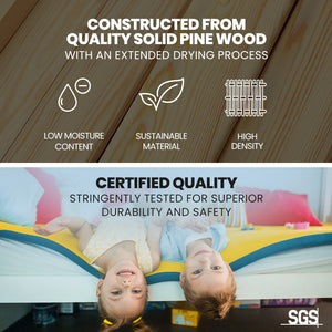 Kingston Slumber Single Bunk Bed Frame | Solid Pine Wood | Modular Design | White