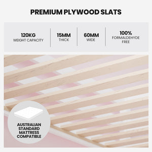 Kingston Slumber Kids Single Loft Bed Frame | Play Area Underneath | Interchangeable Pink & Blue Curtains