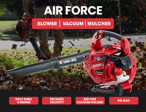 BAUMR-AG Leaf Blower Vacuum | Cordless Petrol 2-Stroke | Handheld Garden Vac