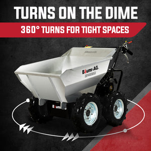 BAUMR-AG Mini Motorised Dumper | Tracked Petrol Powered Wheelbarrow