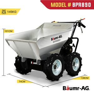 BAUMR-AG Mini Motorised Dumper | Tracked Petrol Powered Wheelbarrow