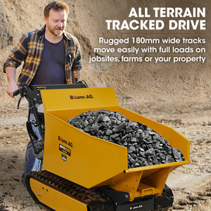 Baumr-AG Motorised Tracked Wheelbarrow Dumper | Briggs & Stratton CR950 Engine | 500kg Capacity